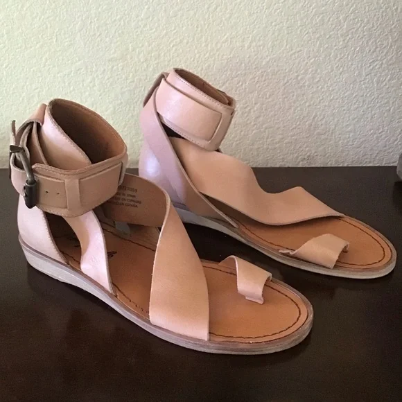 Free people Vale boot sandals beige leather Spain 36.5 US 6.5 - Picture 3 of 11